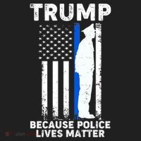Trump Because Police Lives Matter Thin Blue Line Hat thumb 2