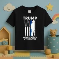 Trump Because Police Lives Matter Thin Blue Line Toddler T-Shirt thumb 3