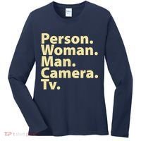 Trump Cognitive Test Person Woman Man Camera TV Women's Long Sleeve Shirt thumb 0
