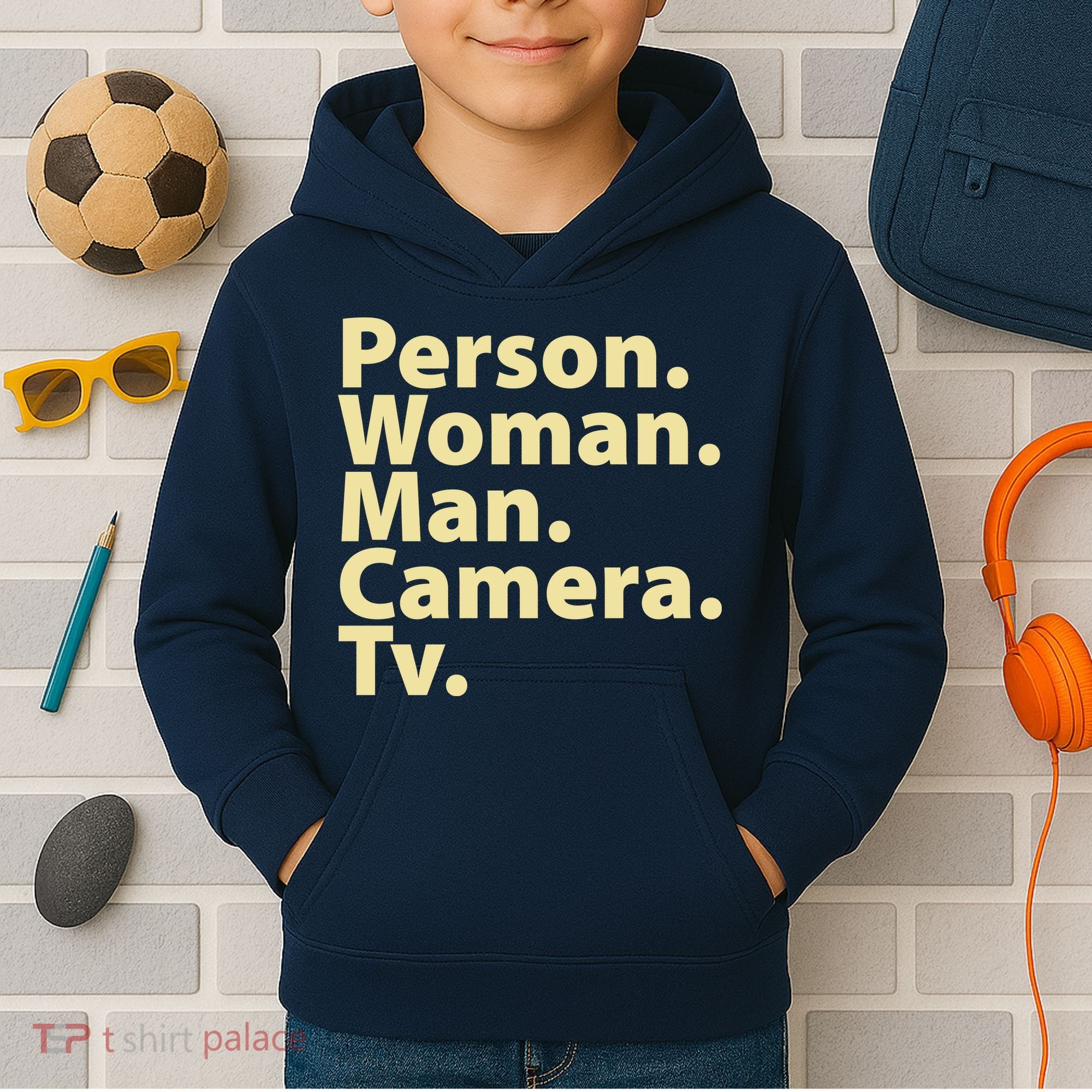 Trump Cognitive Test Person Woman Man Camera TV Kids Hoodie