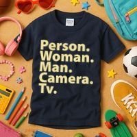 Trump Cognitive Test Person Woman Man Camera TV Kids T-Shirt thumb 3