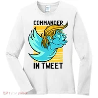 Trump Commander In Tweet Women's Long Sleeve Shirt thumb 0