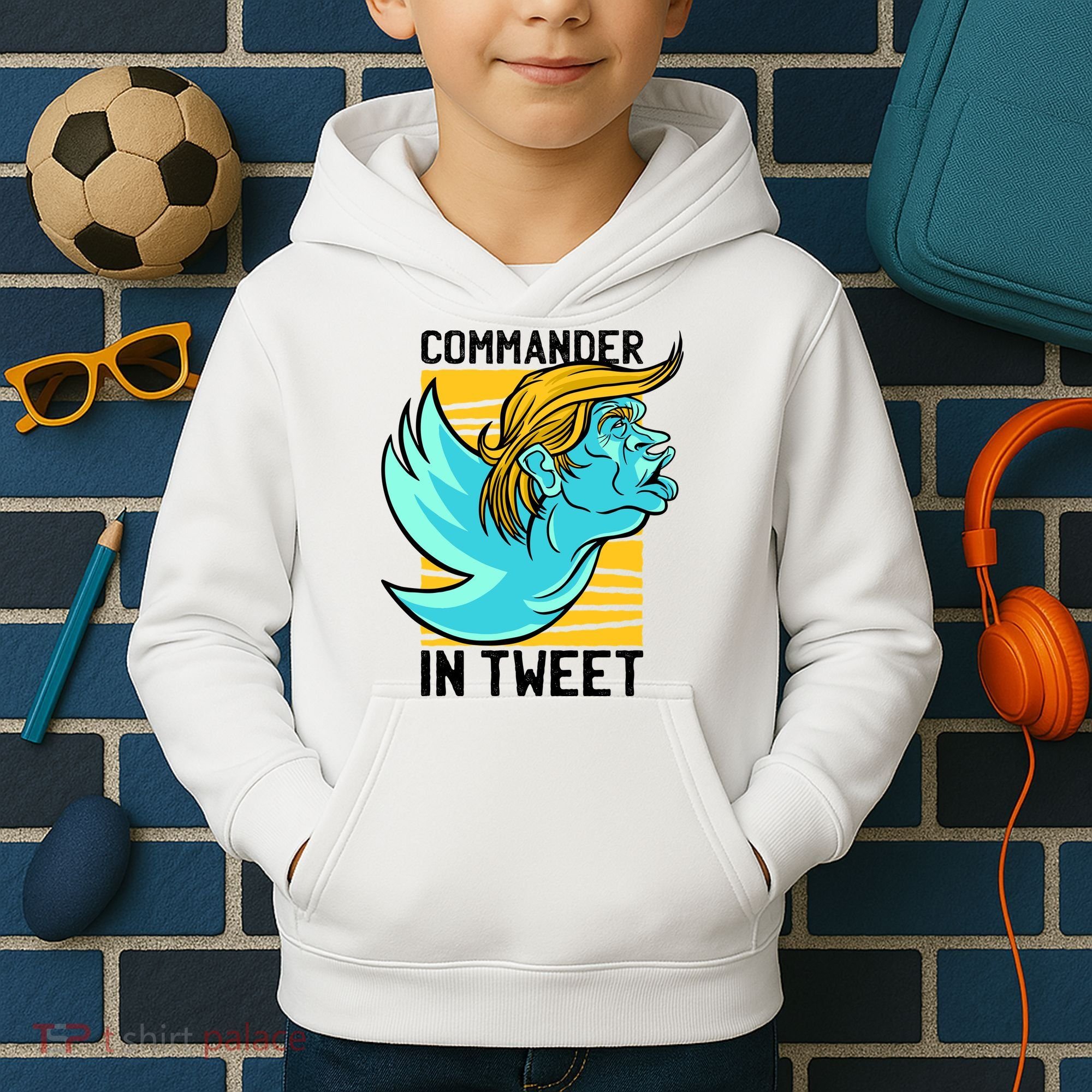 Trump Commander In Tweet Kids Hoodie