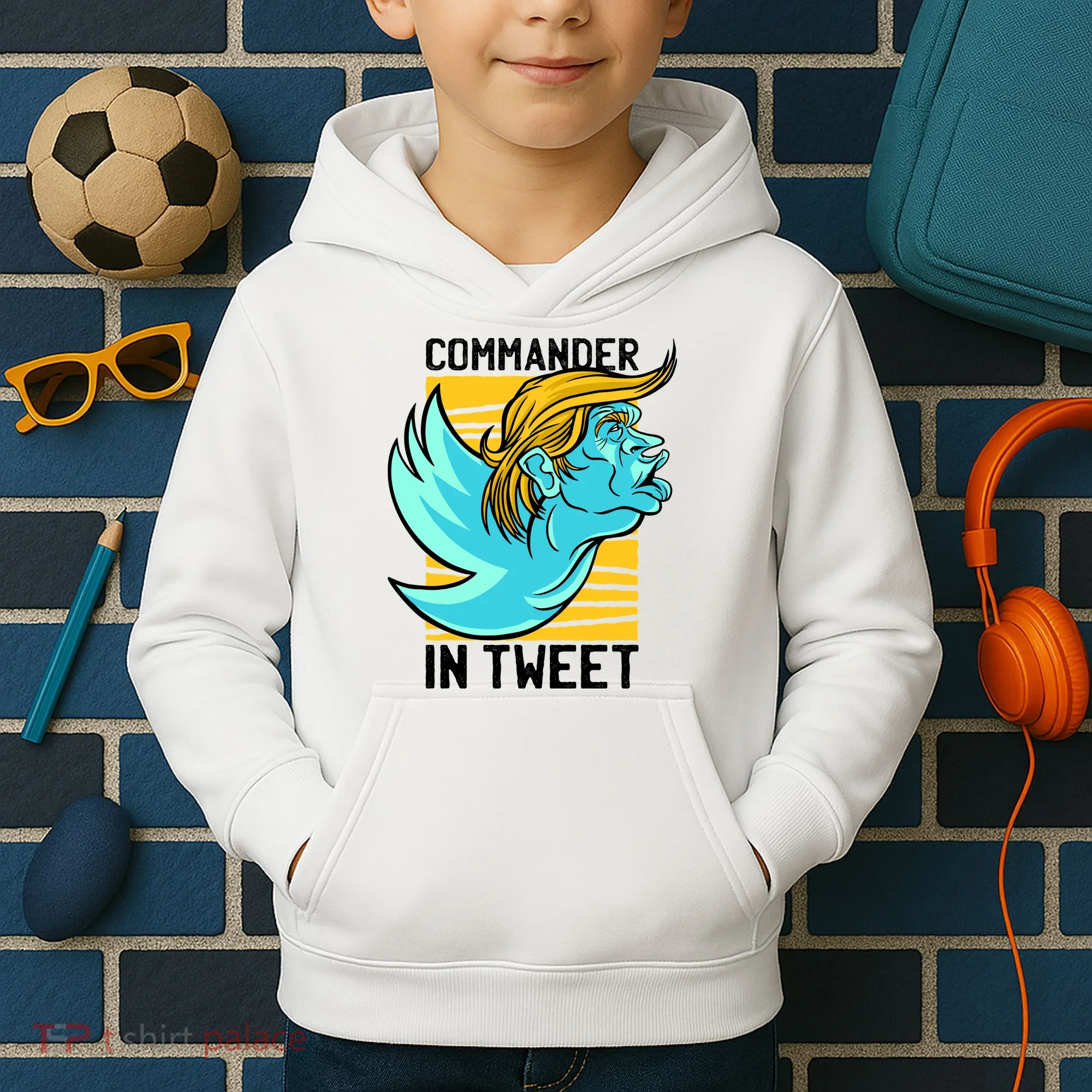 Trump Commander In Tweet Kids Hoodie