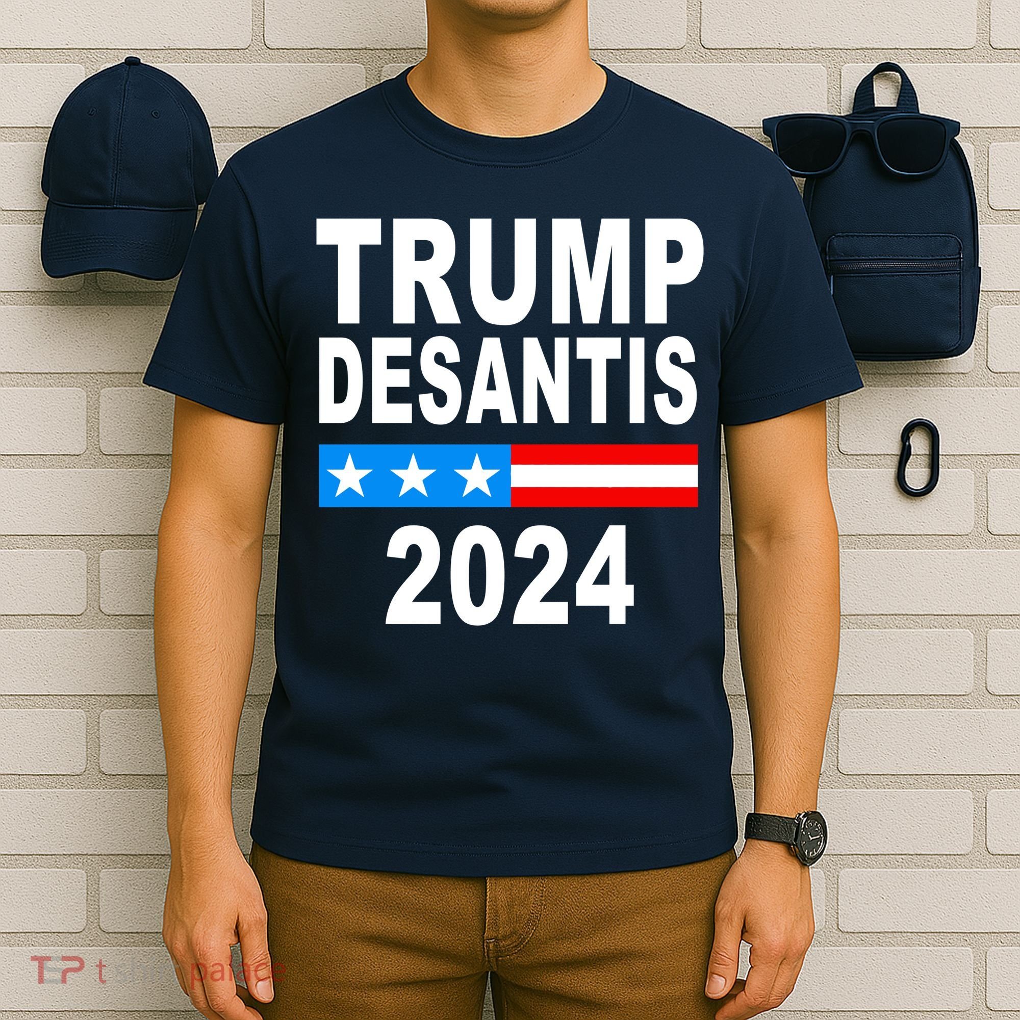 Trump Desantis 2024 US Flag T-Shirt