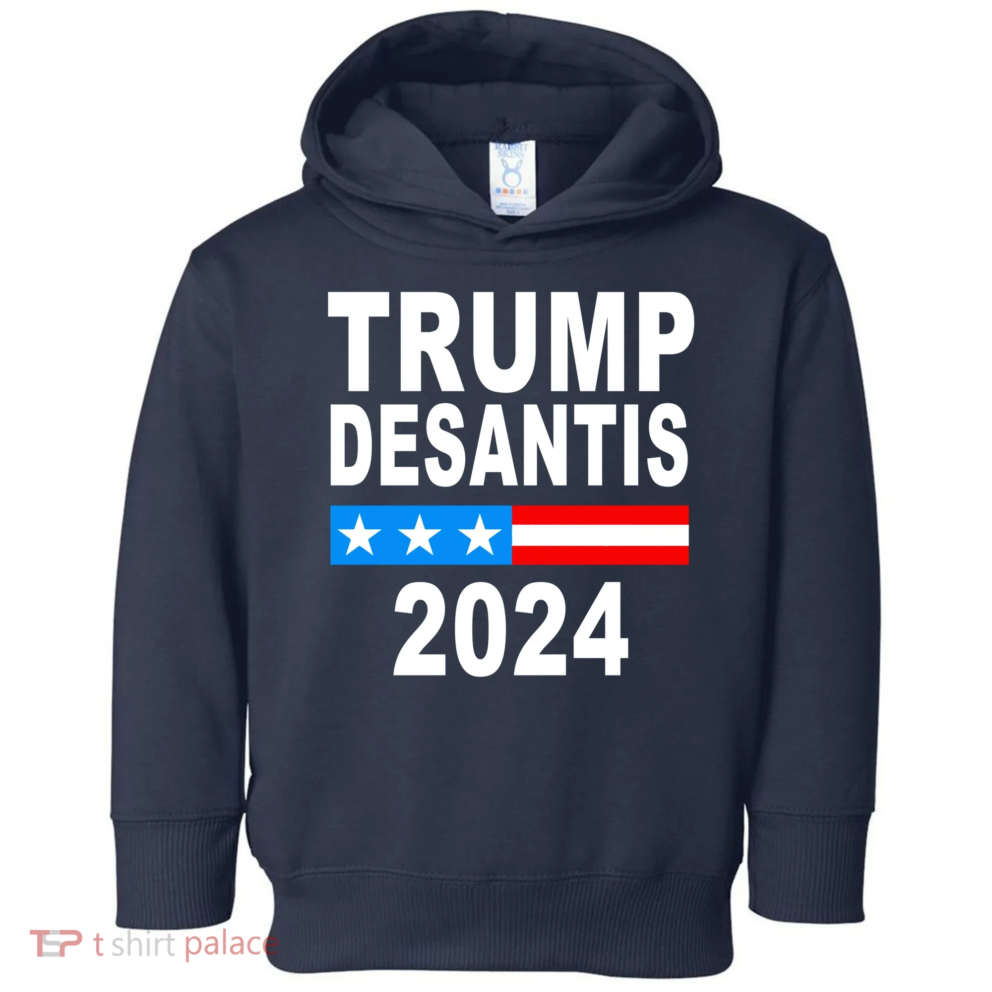 Trump Desantis 2024 US Flag Toddler Hoodie