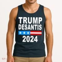 Trump Desantis 2024 US Flag Tank Top thumb 3
