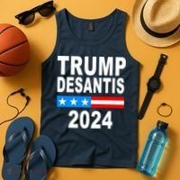 Trump Desantis 2024 US Flag Tank Top thumb 4