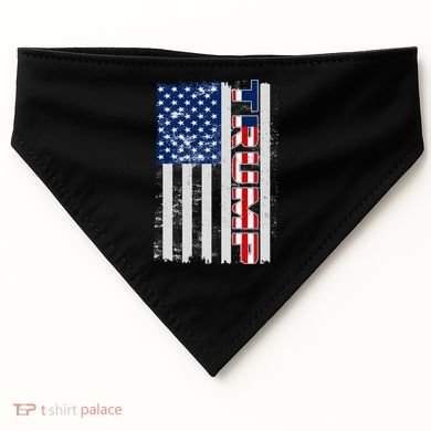Trump Distressed USA Flag USA-Made Doggie Bandana