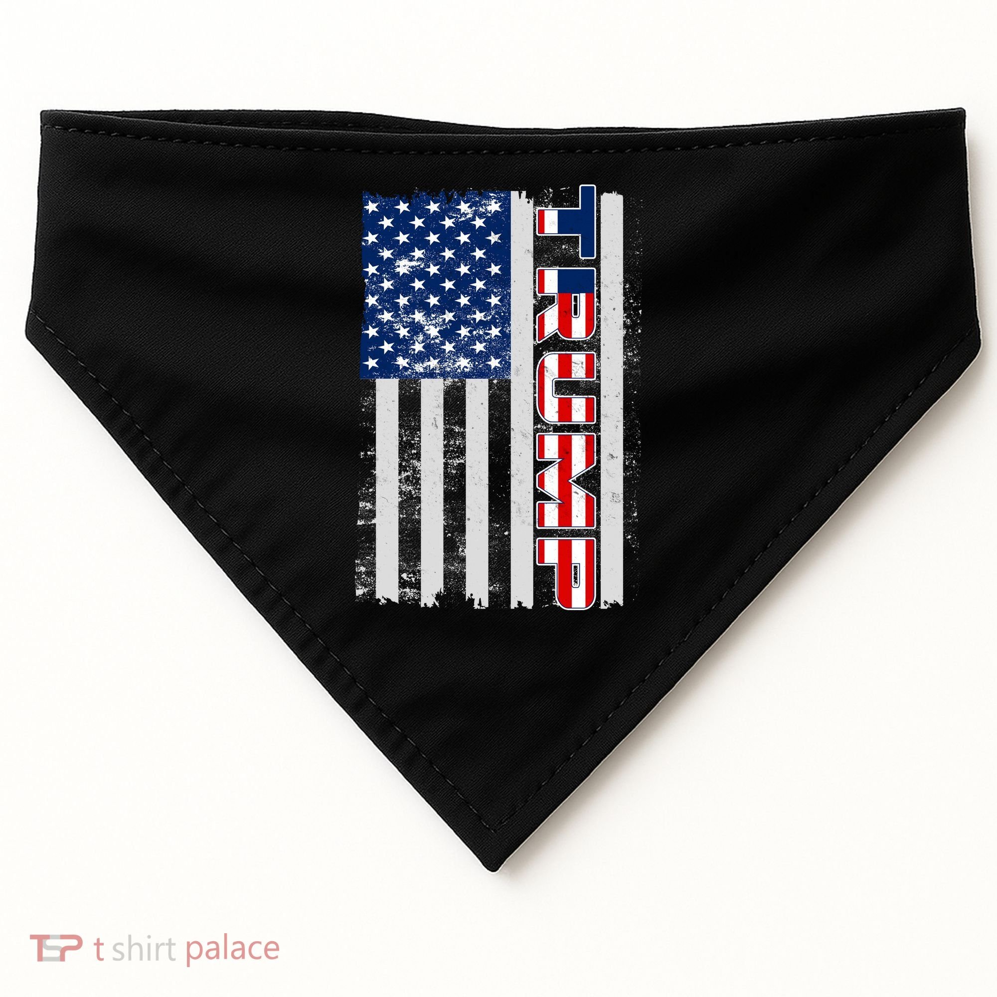 Trump Distressed USA Flag USA-Made Doggie Bandana