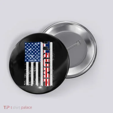 Trump Distressed USA Flag Button