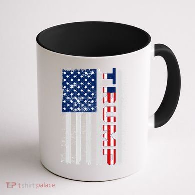 Trump Distressed USA Flag Coffee Mug back