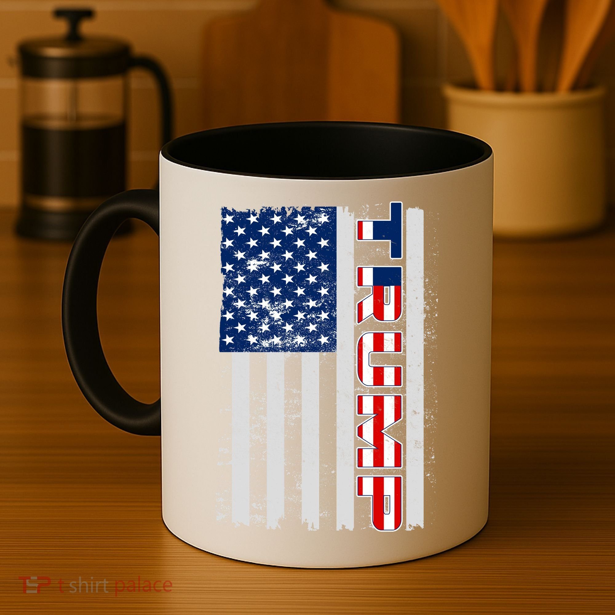 Trump Distressed USA Flag Coffee Mug