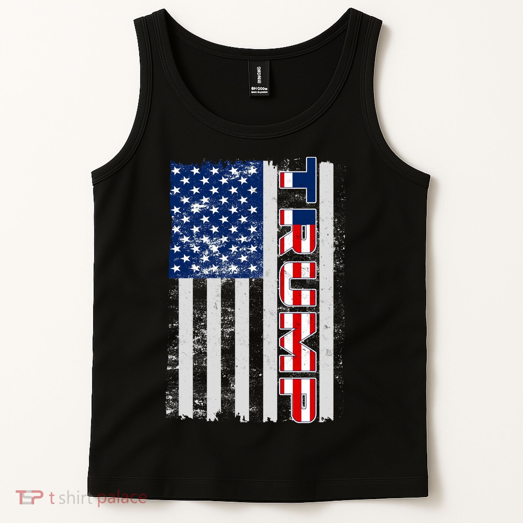 Trump Distressed USA Flag Tank Top