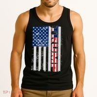 Trump Distressed USA Flag Tank Top thumb 3