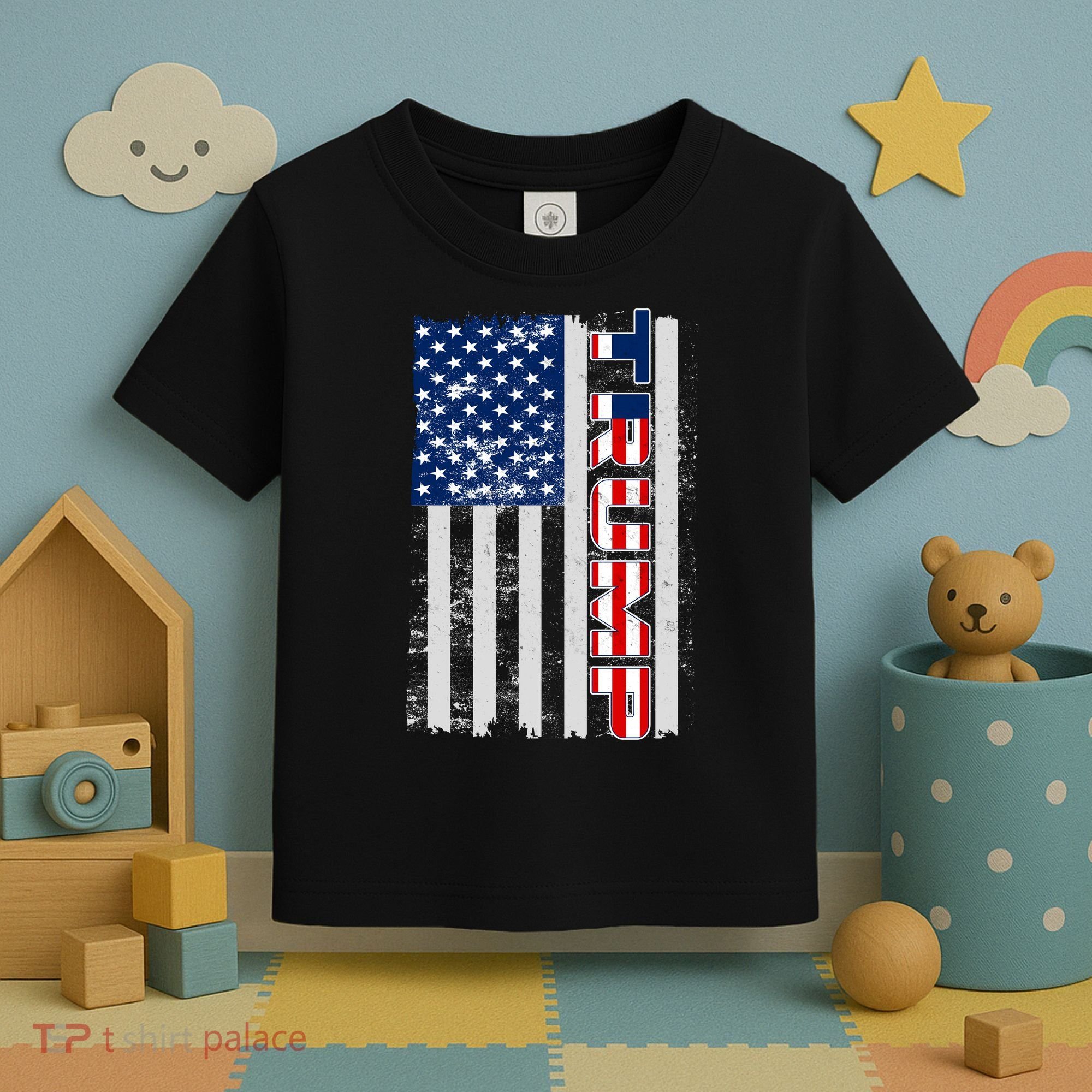 Trump Distressed USA Flag Toddler T-Shirt