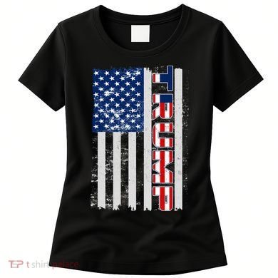 Trump Distressed USA Flag Women's T-Shirt