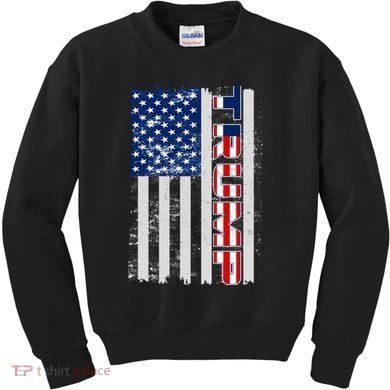 Trump Distressed USA Flag Kids Sweatshirt