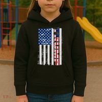 Trump Distressed USA Flag Kids Hoodie thumb 3
