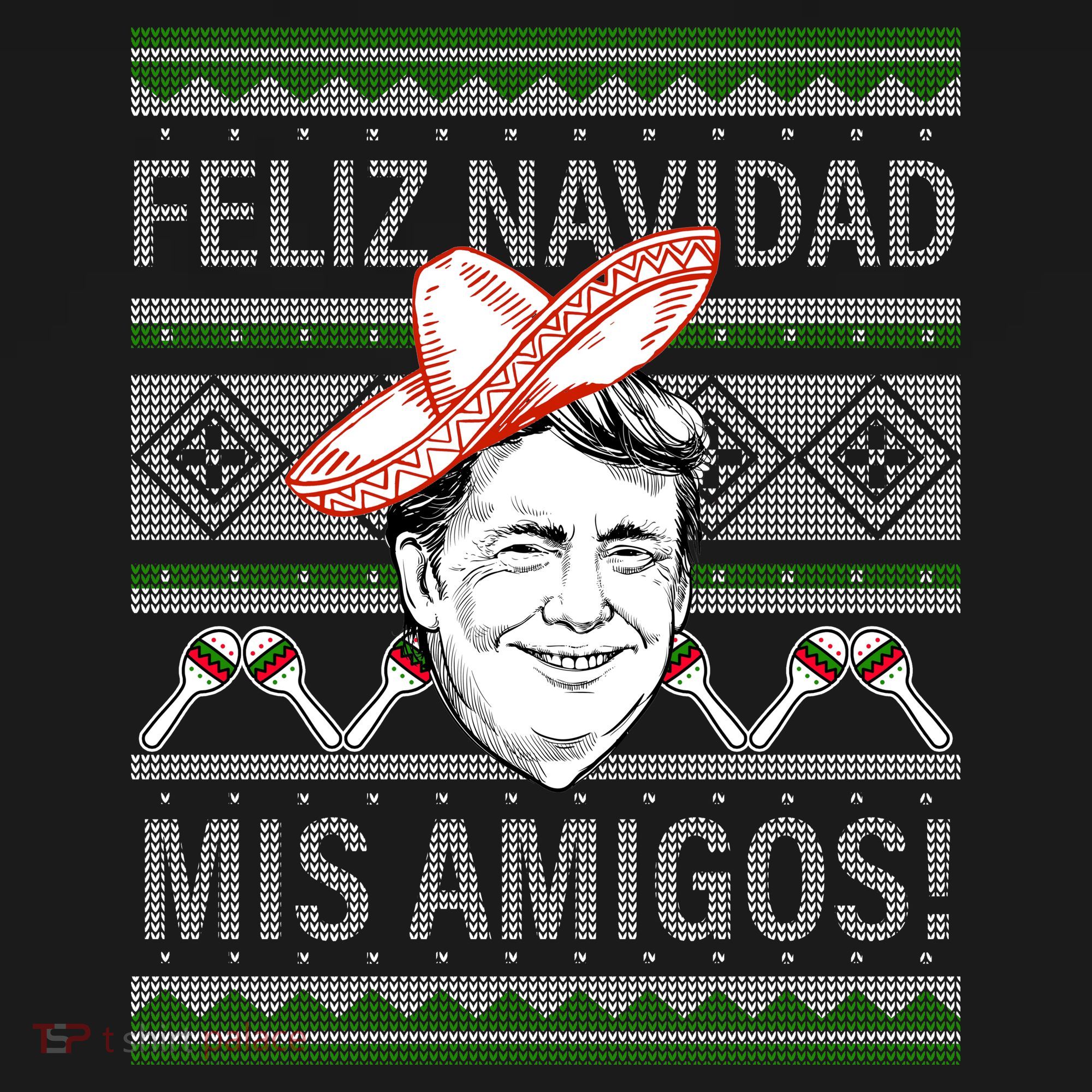Trump Feliz Navidad Ugly Christmas Sweater Women's Hoodie