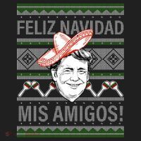 Trump Feliz Navidad Ugly Christmas Sweater Golf Towel thumb 3