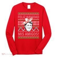 Trump Feliz Navidad Ugly Christmas Sweater Long Sleeve Shirt thumb 0