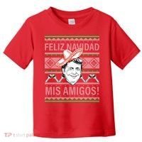 Trump Feliz Navidad Ugly Christmas Sweater Toddler T-Shirt thumb 0