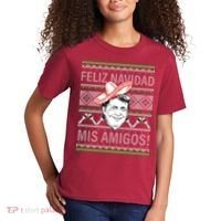 Trump Feliz Navidad Ugly Christmas Sweater Kids T-Shirt thumb 2