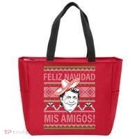 Trump Feliz Navidad Ugly Christmas Sweater Tote Bag thumb 0