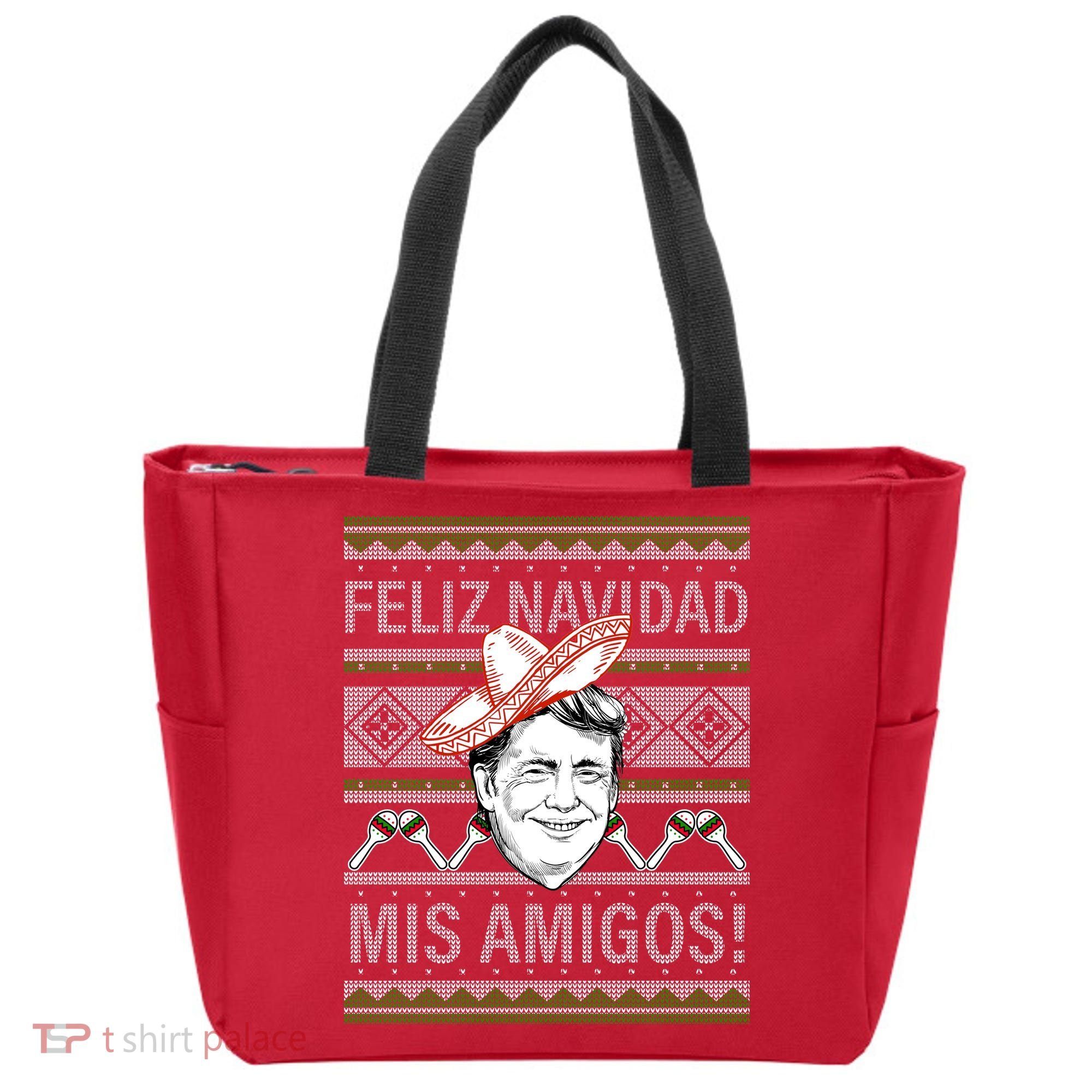 Trump Feliz Navidad Ugly Christmas Sweater Tote Bag