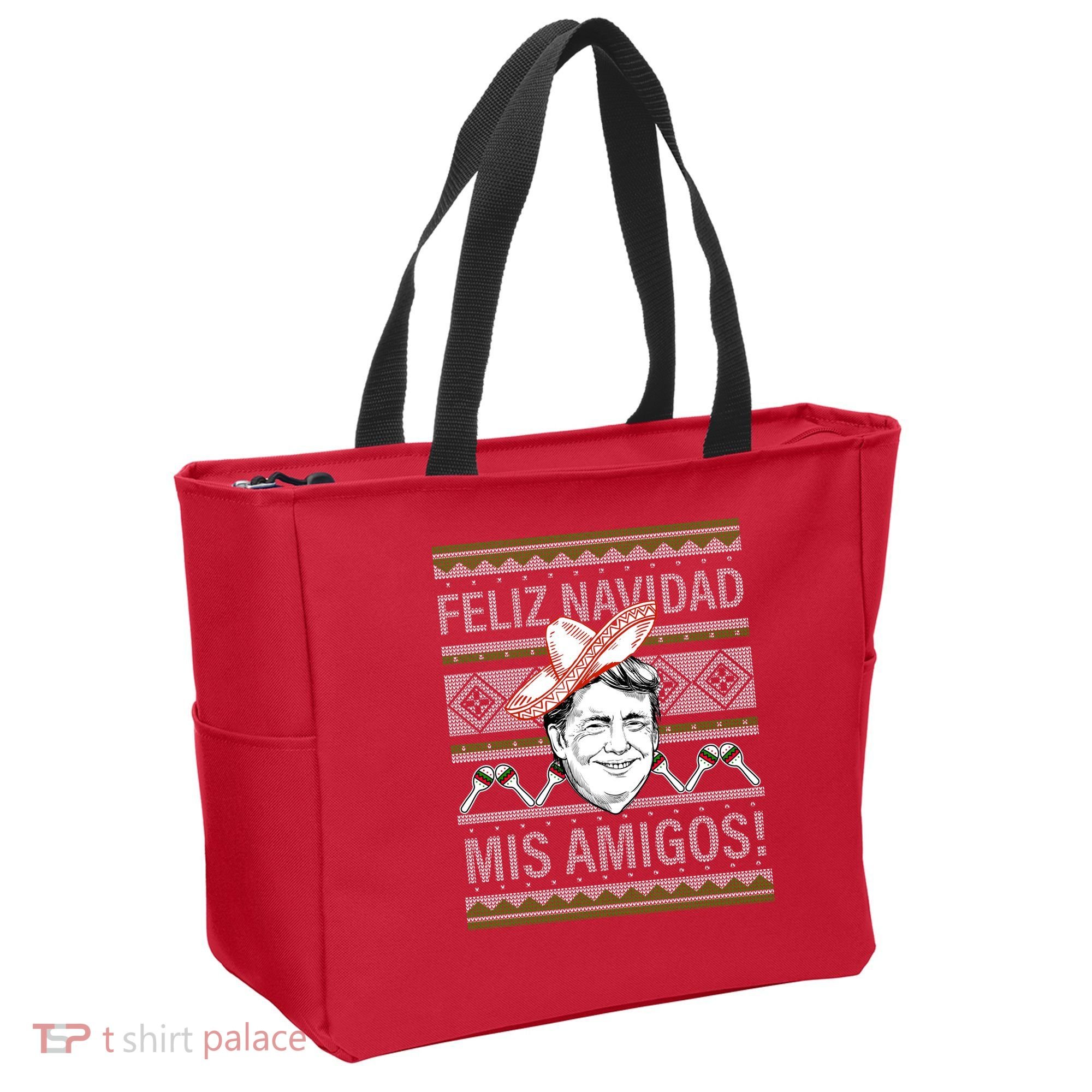 Trump Feliz Navidad Ugly Christmas Sweater Tote Bag
