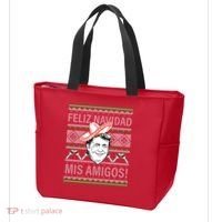 Trump Feliz Navidad Ugly Christmas Sweater Tote Bag thumb 3