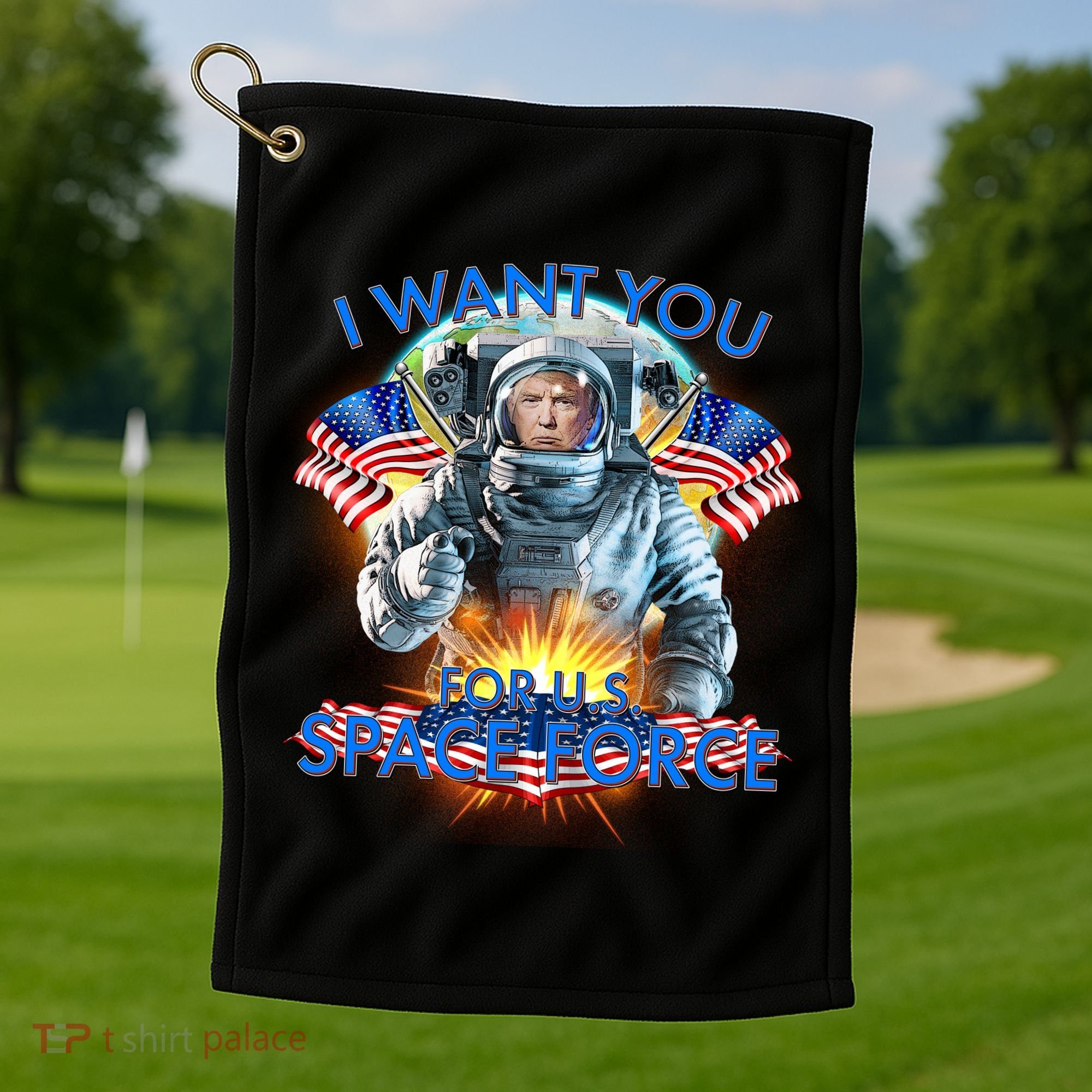 Trump I Want You For US Space Force Golf Towel