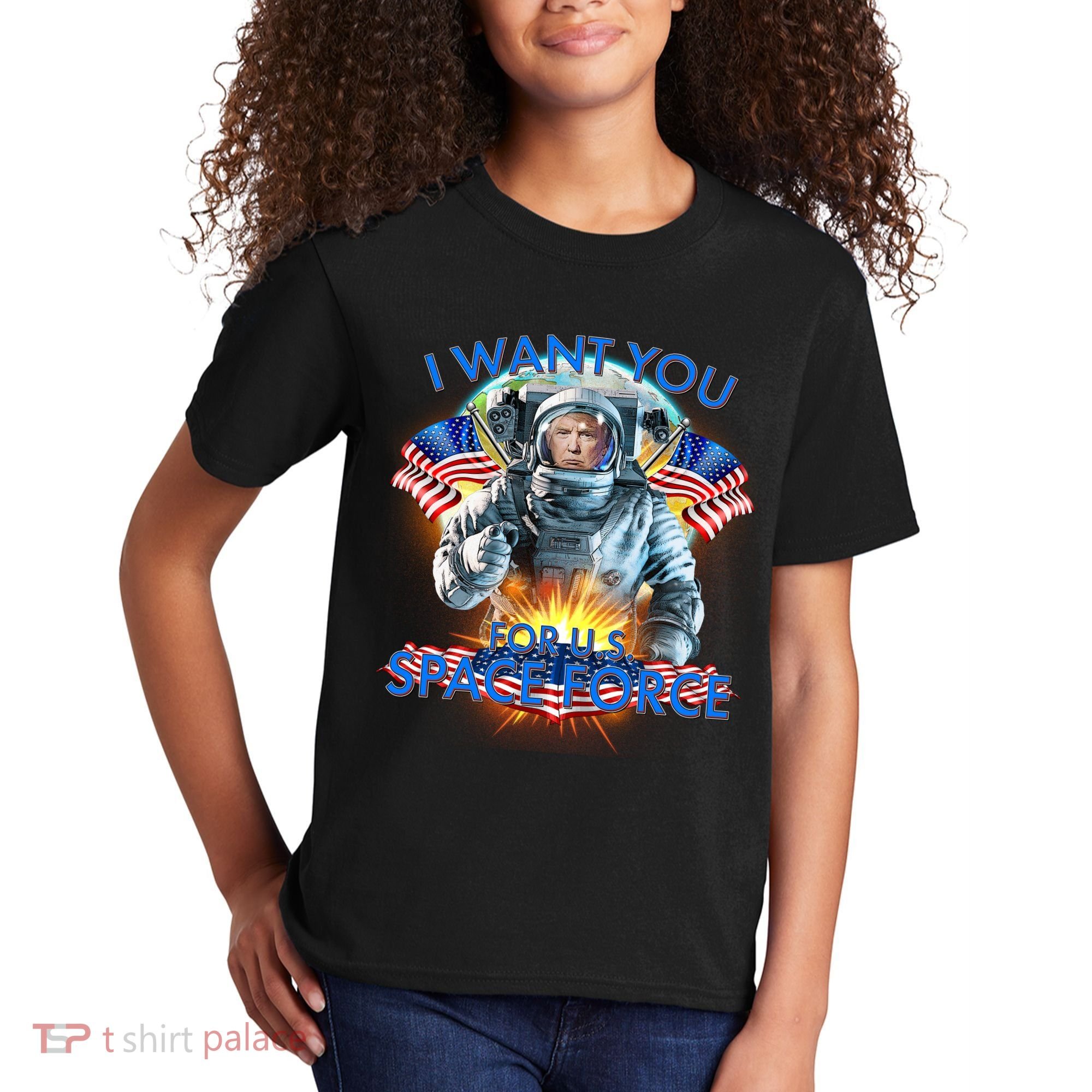 Trump I Want You For US Space Force Kids T-Shirt