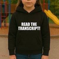 Trump Impeachment Hoax Read the Transcript Kids Hoodie thumb 3
