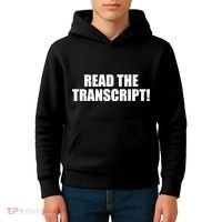Trump Impeachment Hoax Read the Transcript Kids Hoodie thumb 4