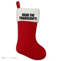 Trump Impeachment Hoax Read the Transcript Christmas Stocking thumb 0