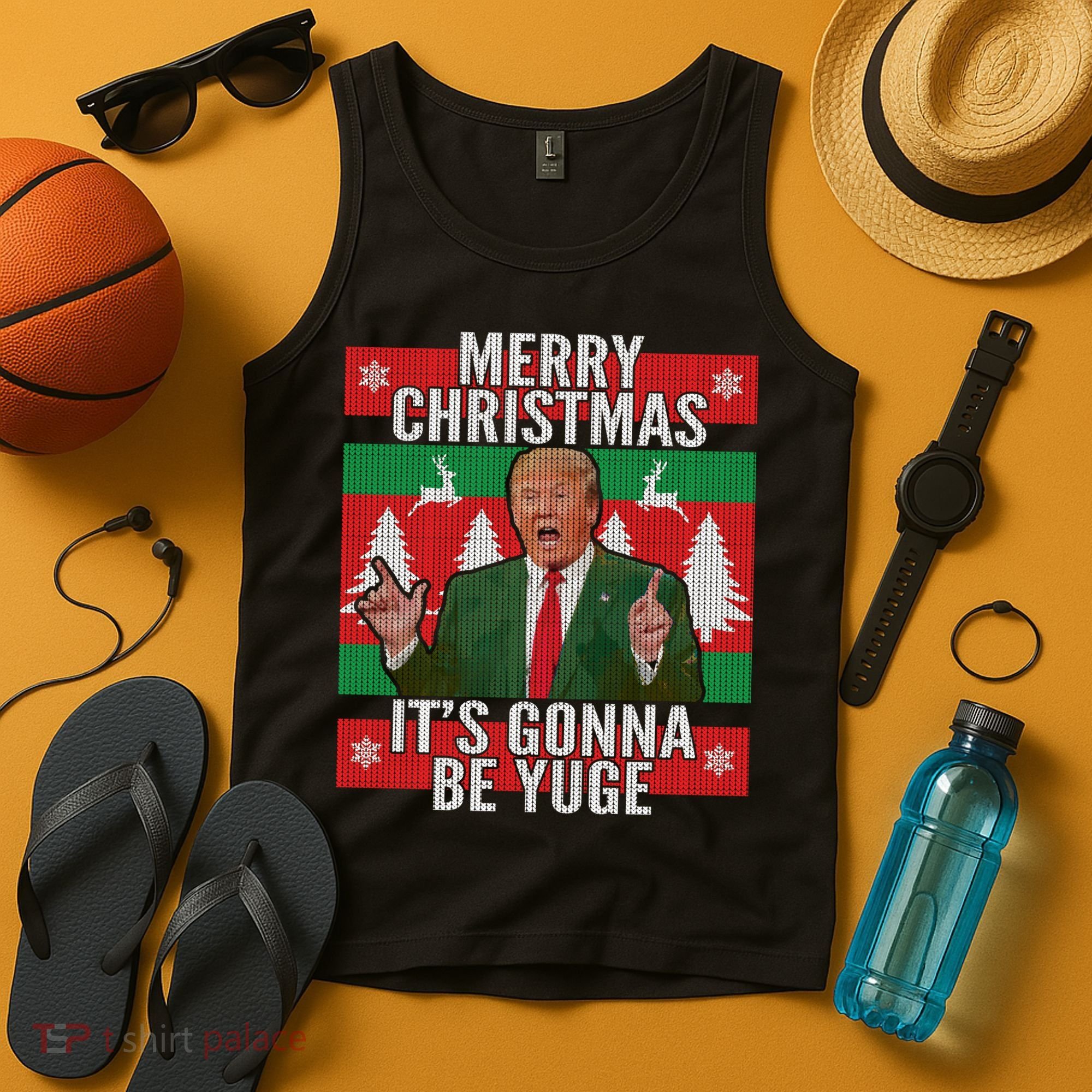 Trump It's Gonna Be Yuge Ugly Christmas  Tank Top