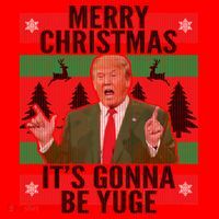 Trump It's Gonna Be Yuge Ugly Christmas  Santa Hat thumb 1