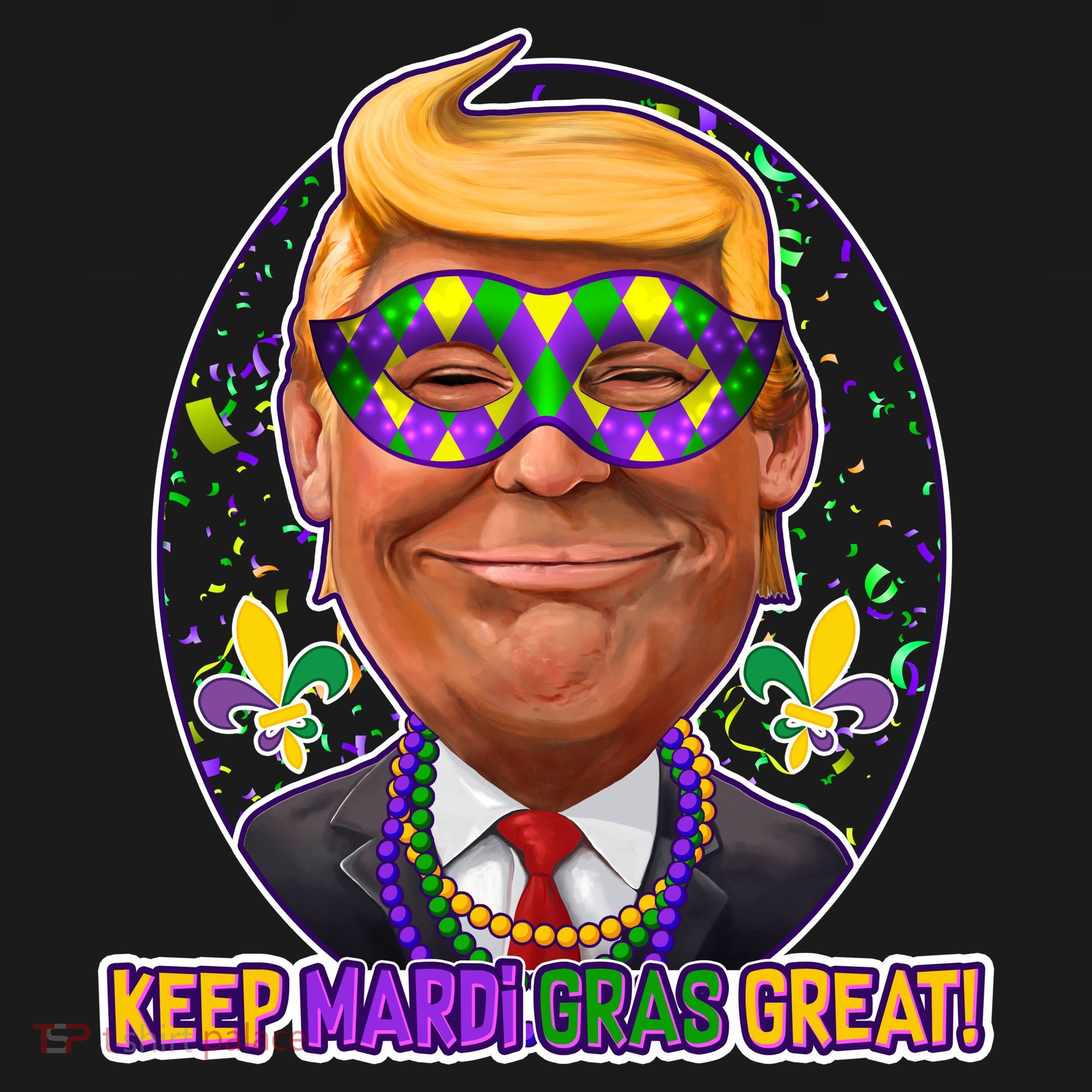Trump Keep Mardi Gras Great USA-Made Doggie Bandana
