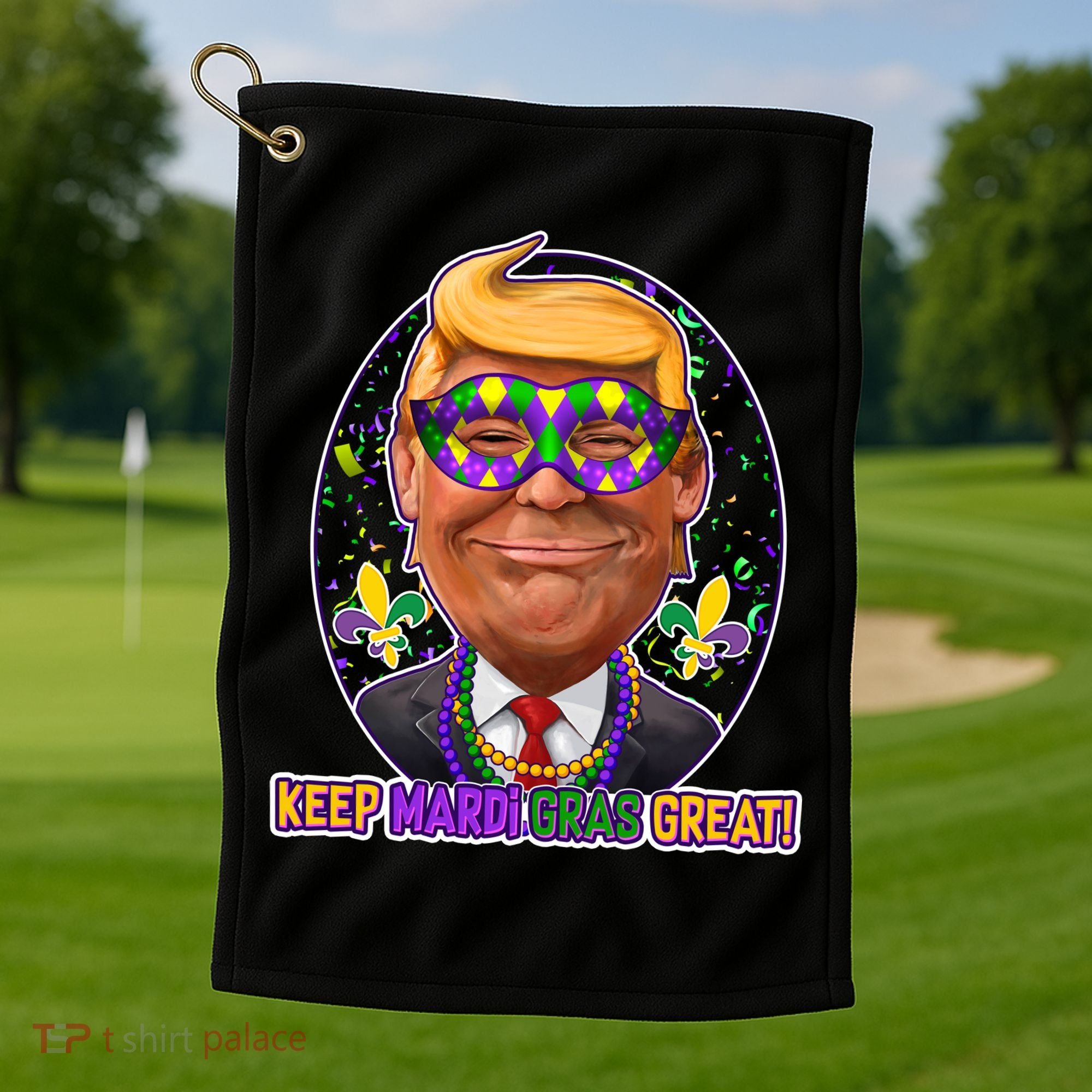 Trump Keep Mardi Gras Great Golf Towel