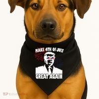 Trump Make 4th Of July Great Again USA-Made Doggie Bandana thumb 1