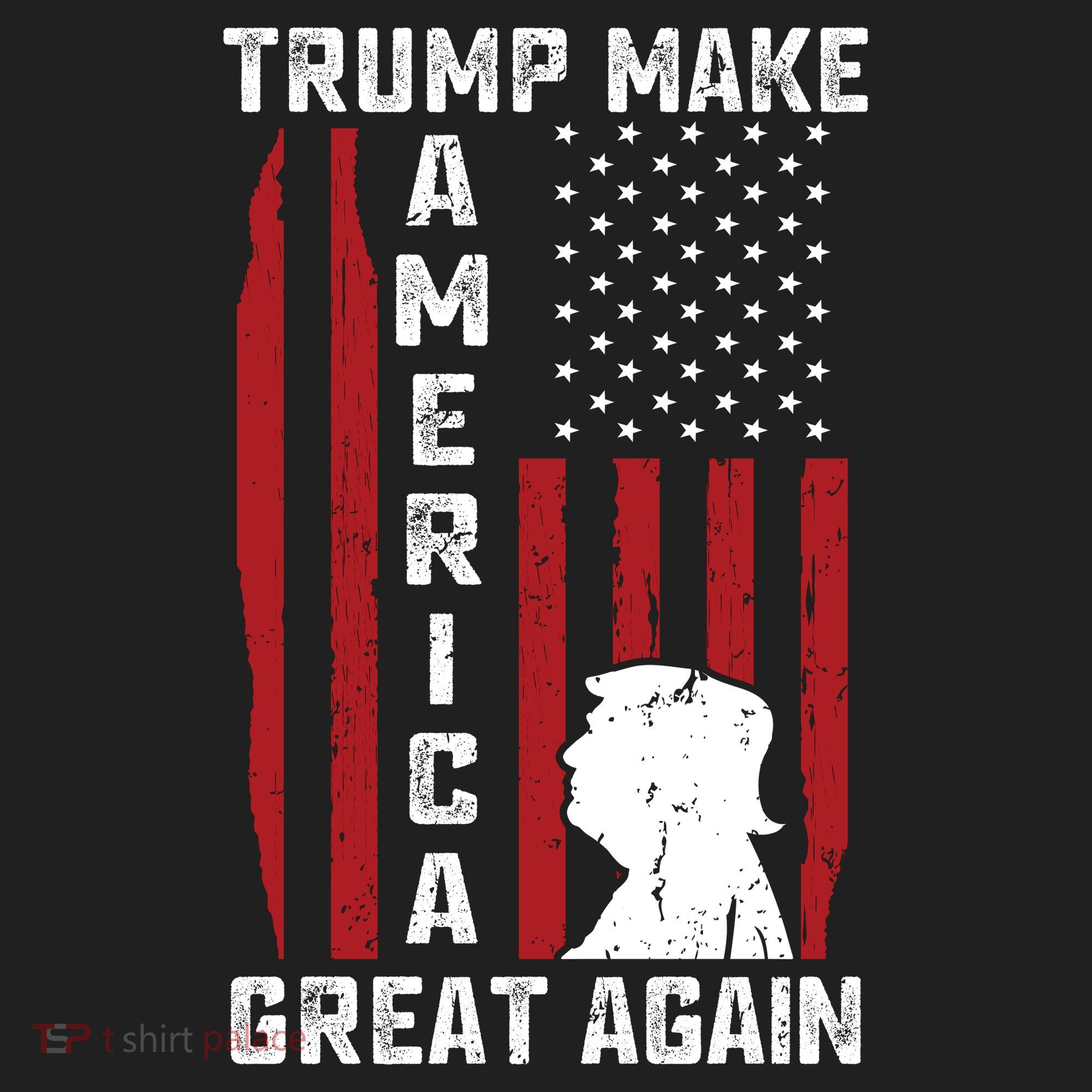 Trump Make America Great Again Distress Flag Women's Sweatshirt
