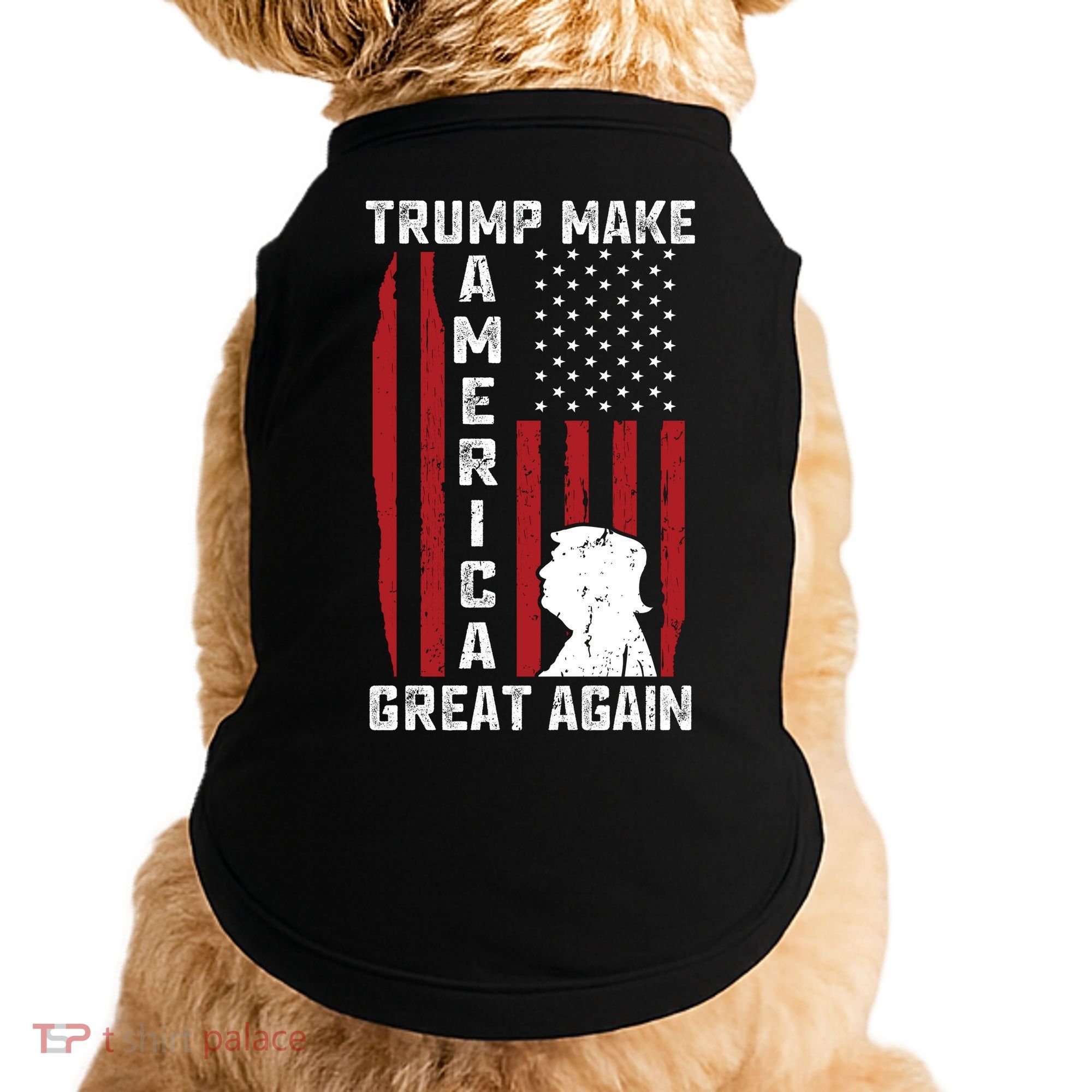 Trump Make America Great Again Distress Flag Doggie Tank
