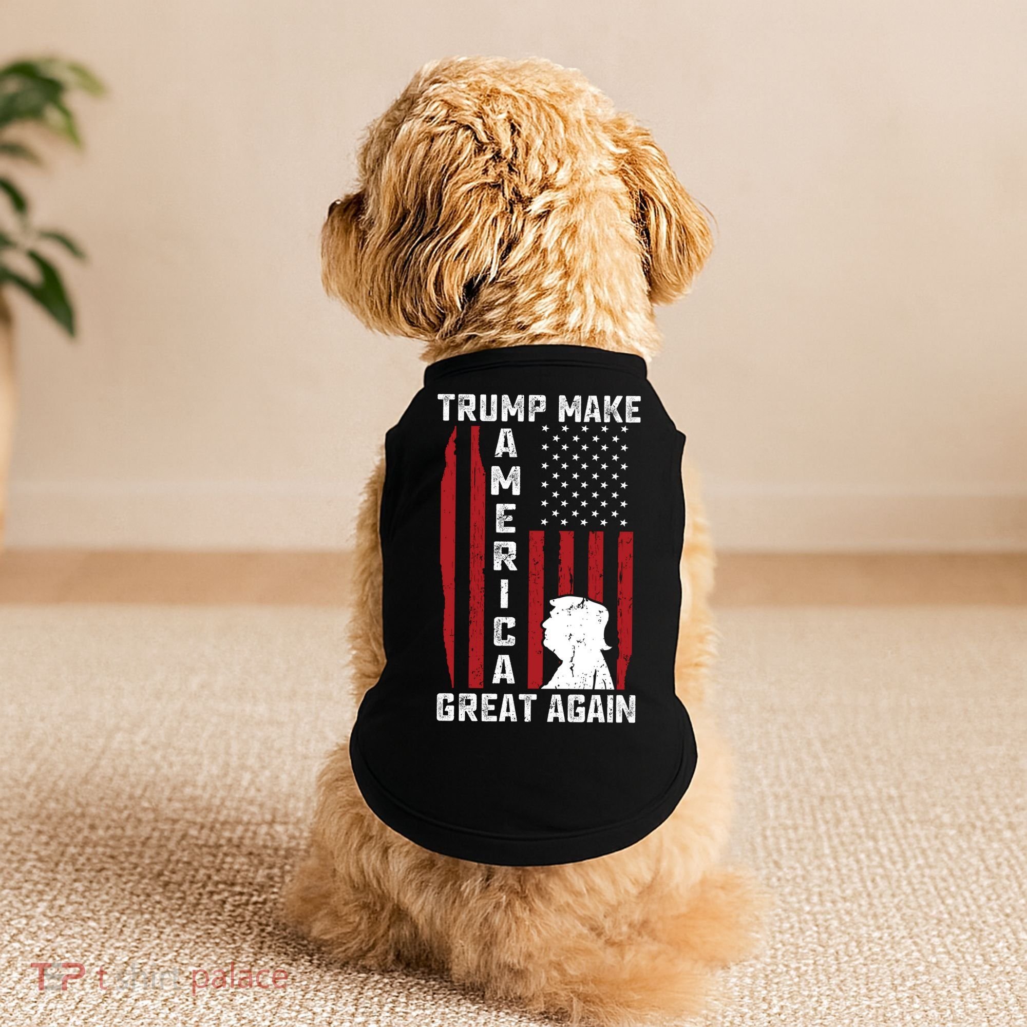 Trump Make America Great Again Distress Flag Doggie Tank