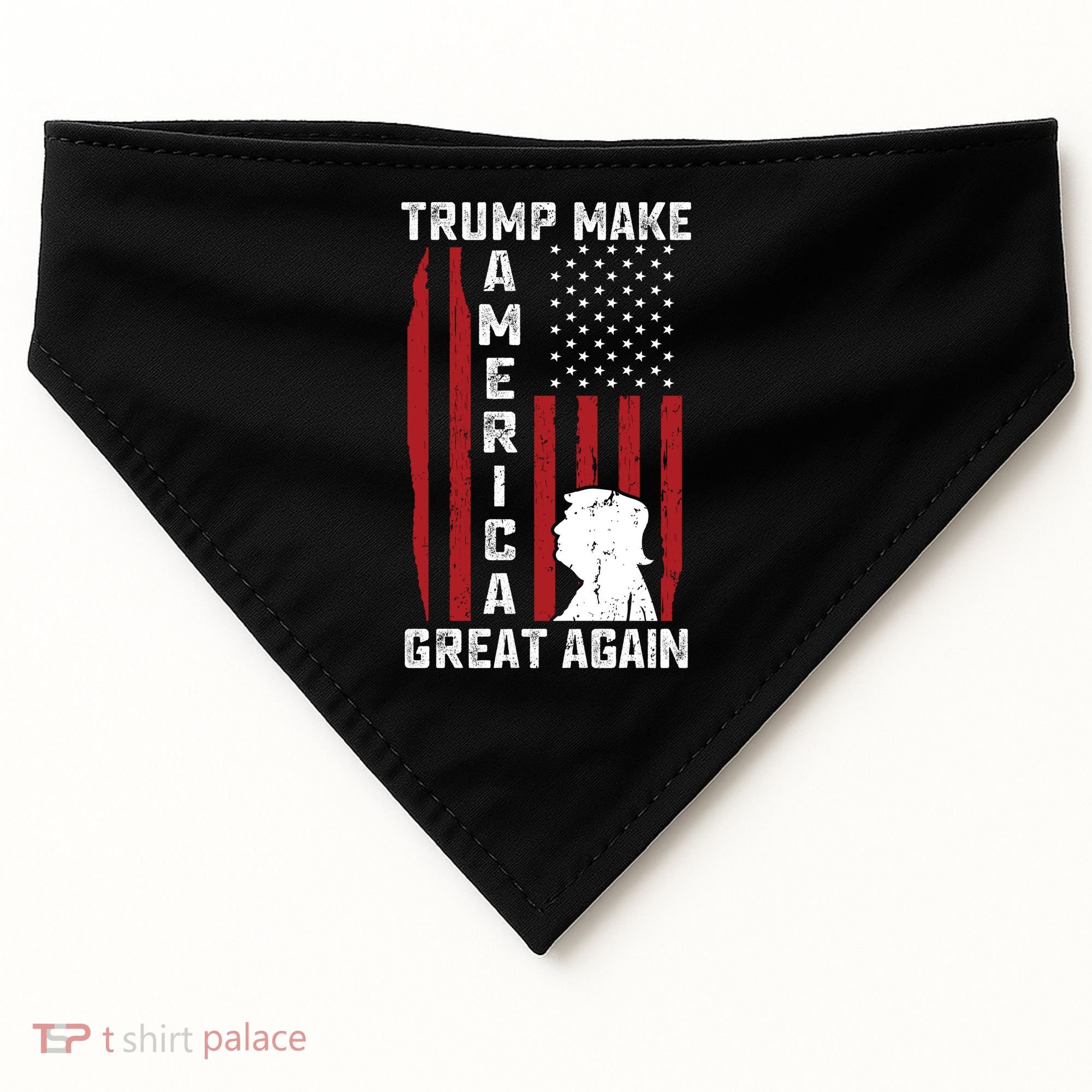 Trump Make America Great Again Distress Flag USA-Made Doggie Bandana