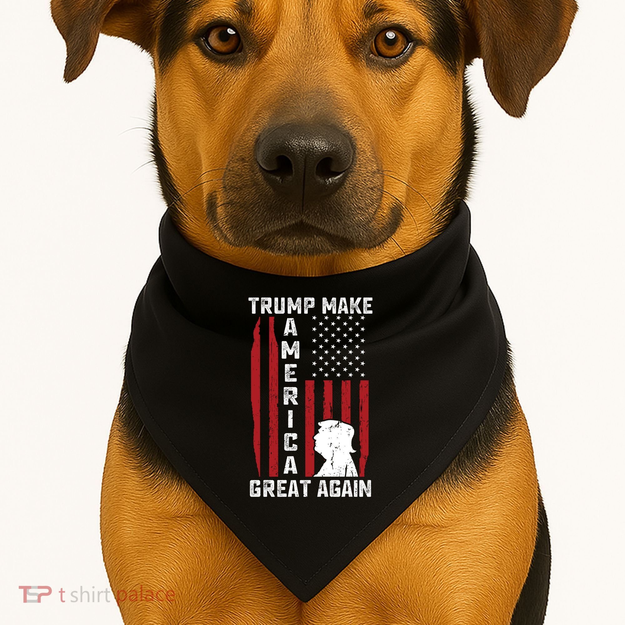 Trump Make America Great Again Distress Flag USA-Made Doggie Bandana