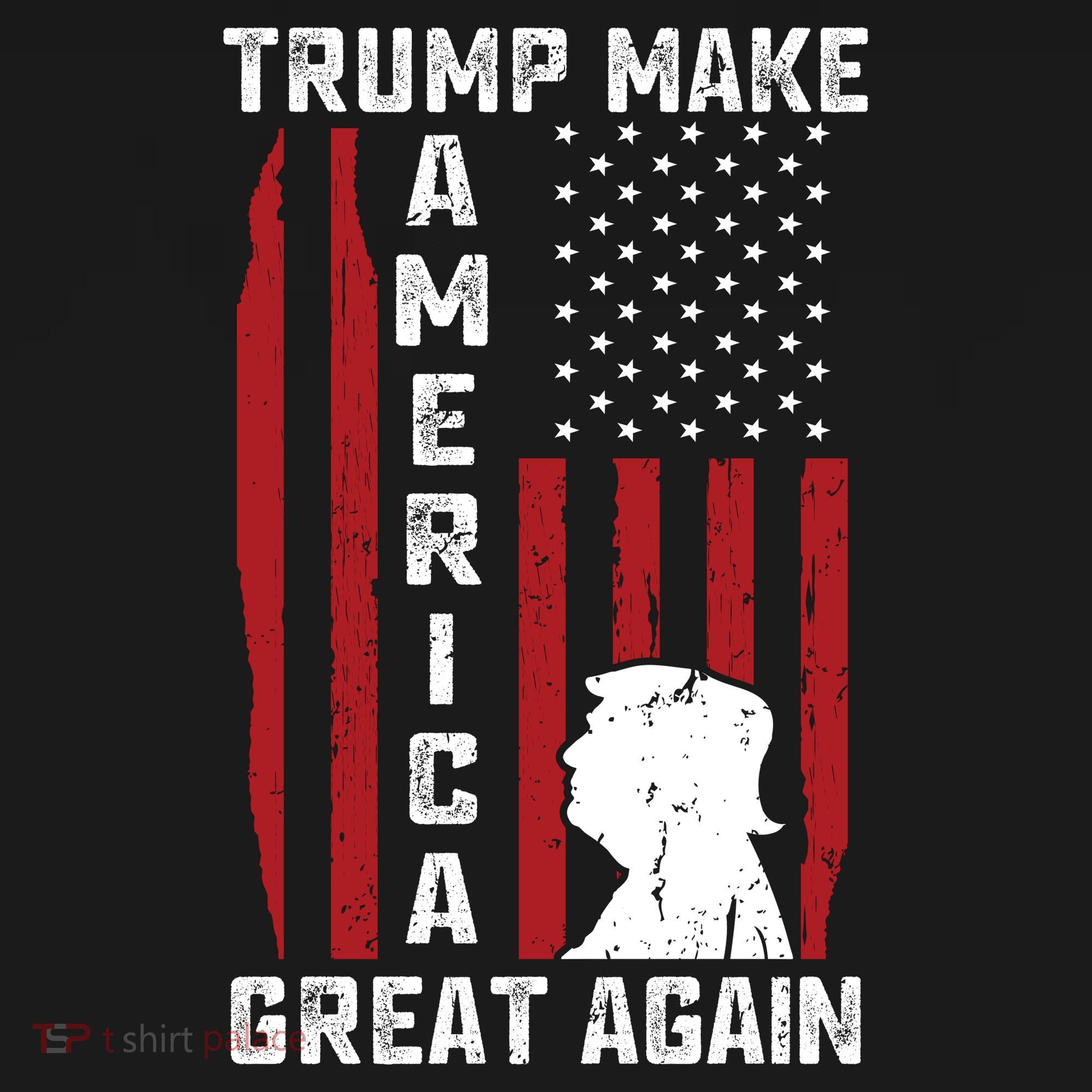 Trump Make America Great Again Distress Flag USA-Made Doggie Bandana