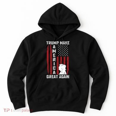 Trump Make America Great Again Distress Flag Hoodie