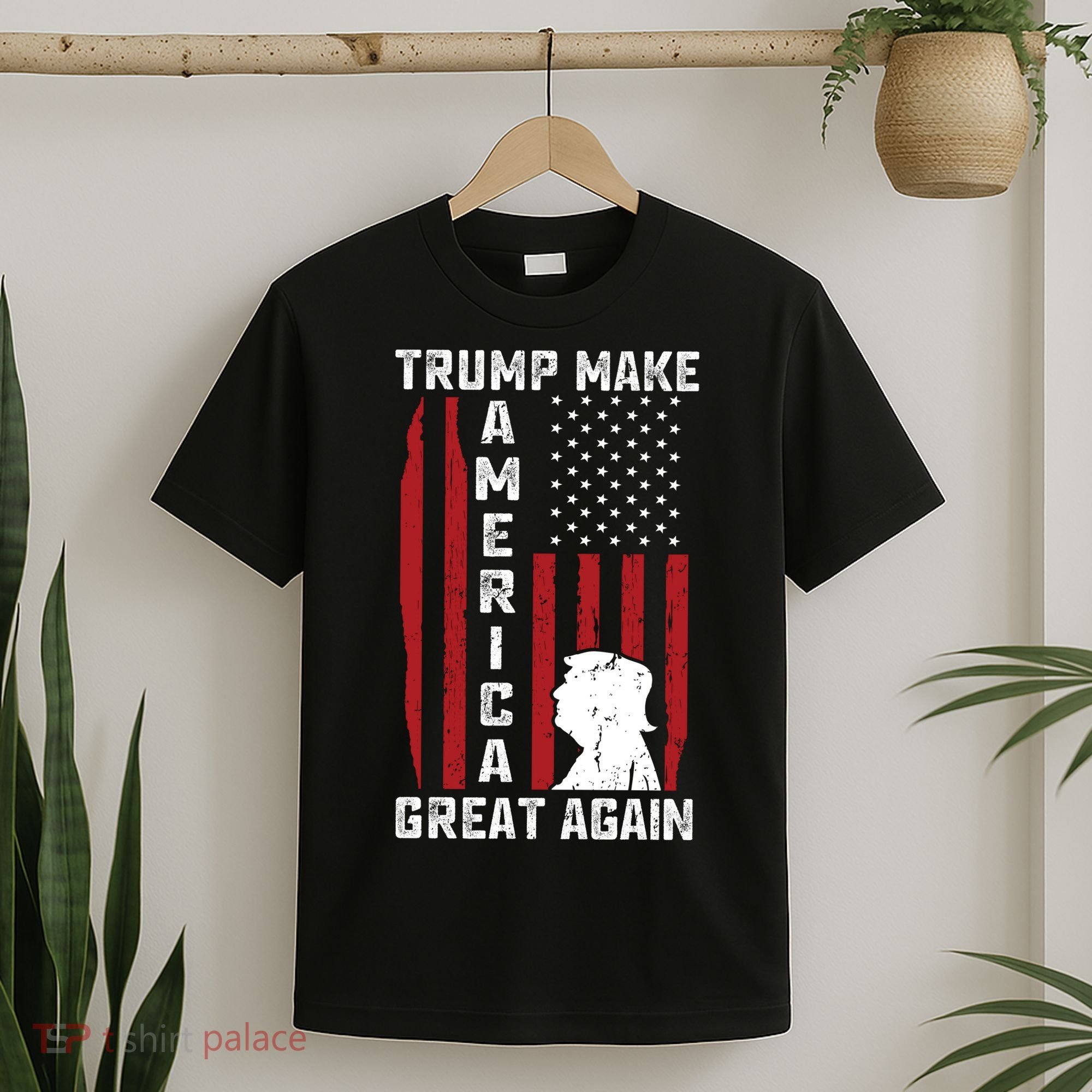 Trump Make America Great Again Distress Flag T-Shirt